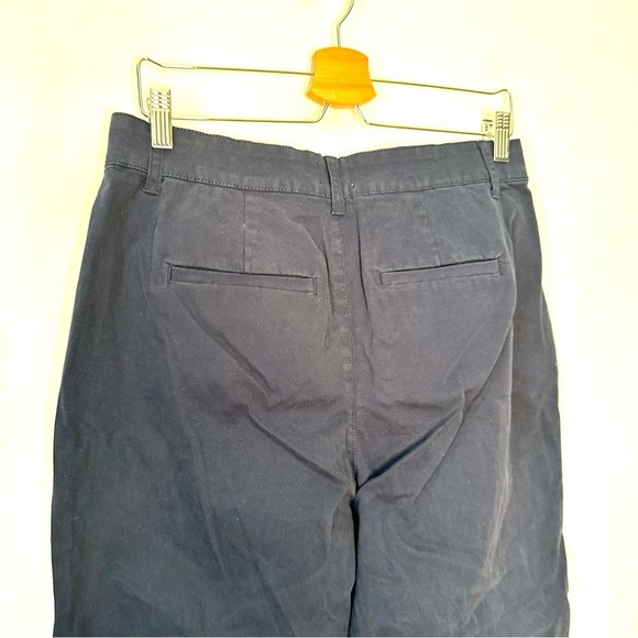J. Crew | Navy Blue Pleated Cropped Straight Chino Pant  Size 8 - Picture 4 of 8